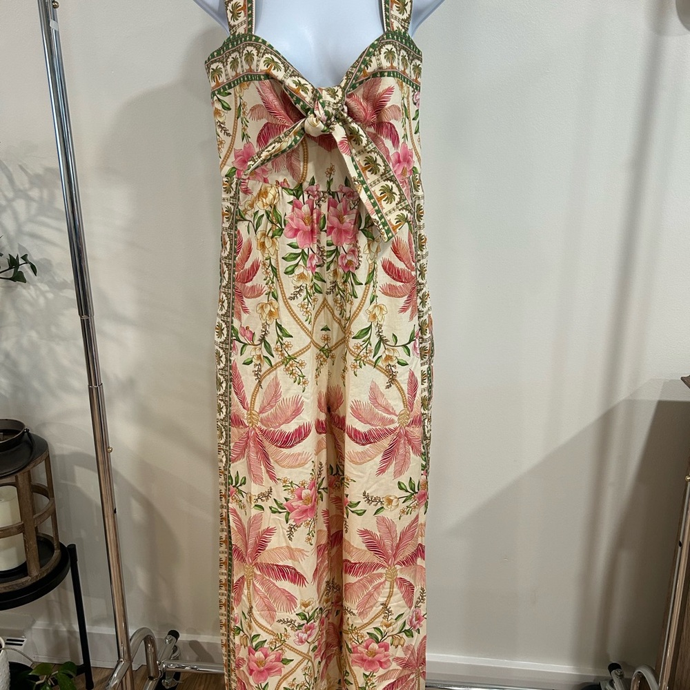 FARM Rio Tropical Floral Jumpsuit with Pink and Green